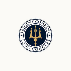 Trident Neptune God Poseidon Triton King - vector illustration, Trident Neptune God Poseidon Triton King  emblem design on a white background. 