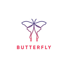 Modern Butterfly Line Logo Design