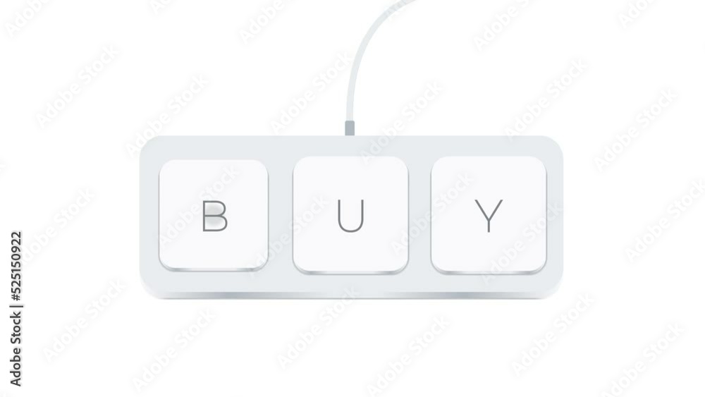 Poster Buy word written with computer buttons over white background