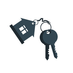 Keychain with keychain, vector graphics on a white background, flat style