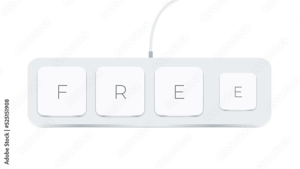 Aufkleber Free word written with computer buttons over white background