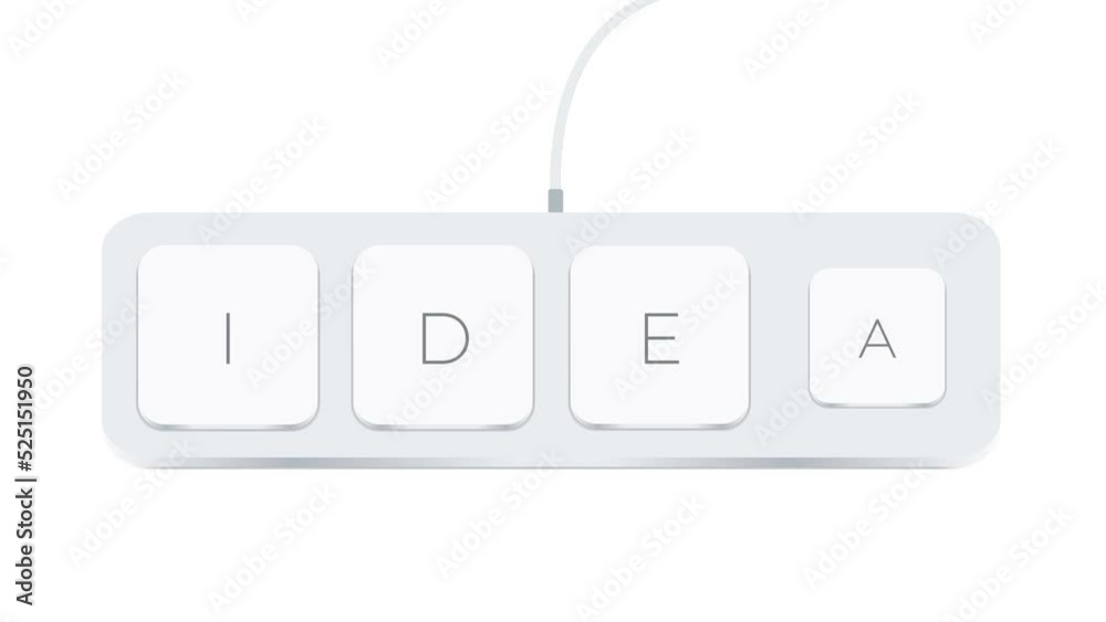 Aufkleber Idea word written with computer buttons over white background