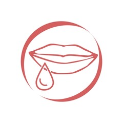 Lips icon isolated on white background hand drawn