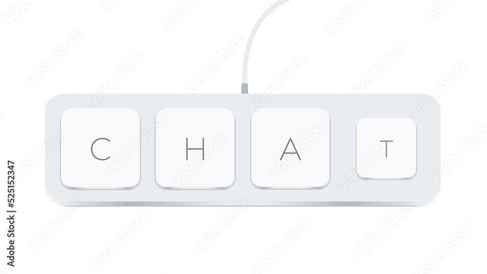 Aufkleber chat word written with computer buttons over white background