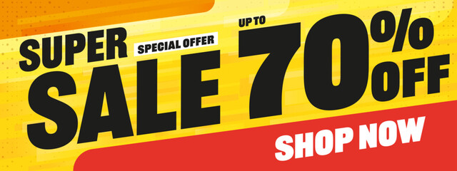 Super sale special offer banner up to 70 percent off