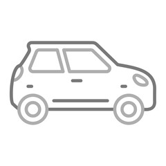Car Greyscale Line Icon