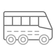 Bus Greyscale Line Icon