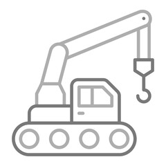 Crane Greyscale Line Icon