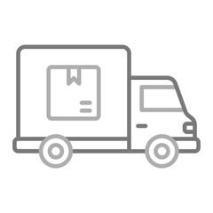 Delivery Truck Greyscale Line Icon