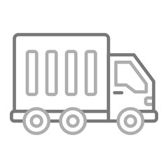Truck Greyscale Line Icon