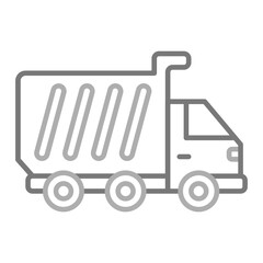 Dump Truck Greyscale Line Icon