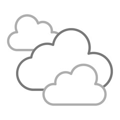 Clouds Greyscale Line Icon