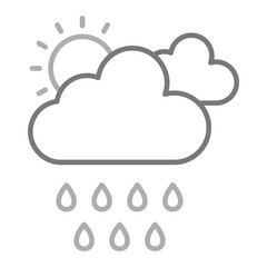Rainy Day Greyscale Line Icon
