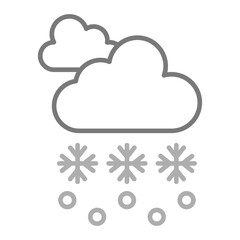 Snow Storm Greyscale Line Icon