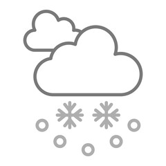 Snowfall Greyscale Line Icon