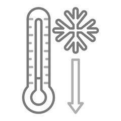 Low Temperature Greyscale Line Icon