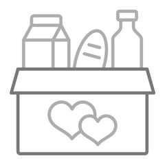 Food Donation Greyscale Line Icon