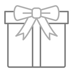 Gift Box Greyscale Line Icon