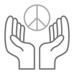 Obraz premium Peace Greyscale Line Icon