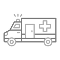 Ambulance Greyscale Line Icon