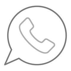 Whatsapp Greyscale Line Icon