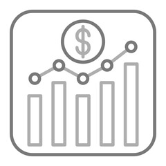 Stock Exchange App Greyscale Line Icon