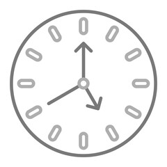 Clock Greyscale Line Icon