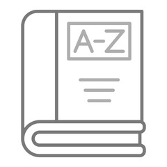 Dictionary Greyscale Line Icon