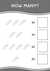 How many of Carrot, game for children. Vector illustration, printable worksheet