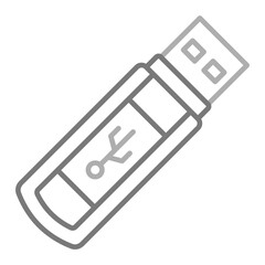 Pen Drive Greyscale Line Icon