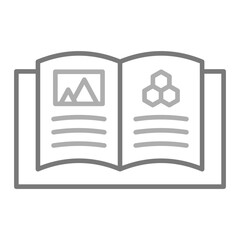 Open Book Greyscale Line Icon