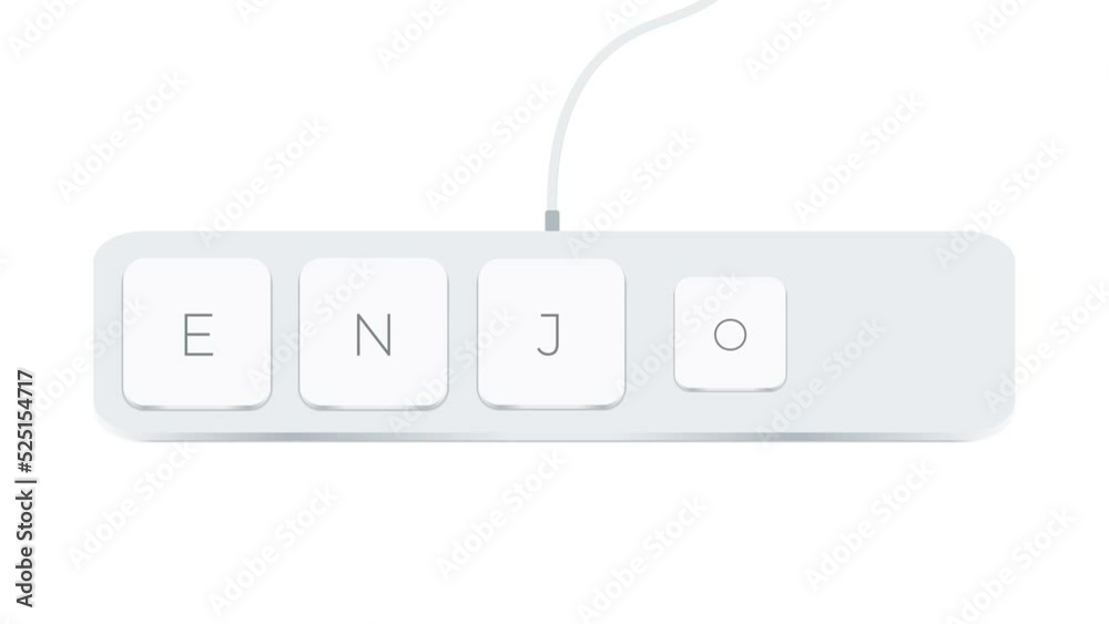 Aufkleber Enjoy word written with computer buttons over white background