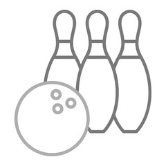Bowling Greyscale Line Icon