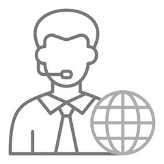 News Reporter Greyscale Line Icon