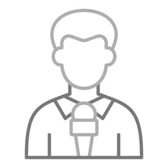 Journalist Greyscale Line Icon