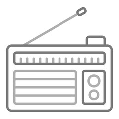 Radio Greyscale Line Icon