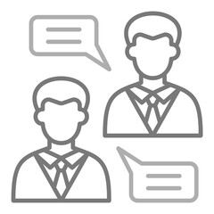 Chatting Greyscale Line Icon