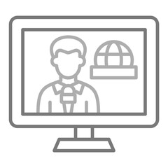 Broadcasting Greyscale Line Icon