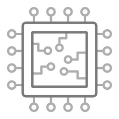 Microchip Greyscale Line Icon