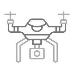 Smart Drone Greyscale Line Icon
