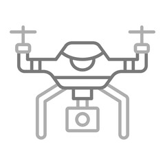 Smart Drone Greyscale Line Icon