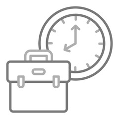 Briefcase Greyscale Line Icon