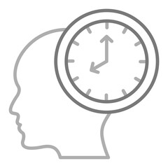 Time Management Greyscale Line Icon