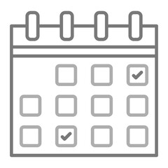Calendar Greyscale Line Icon