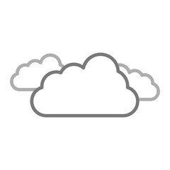 Clouds Greyscale Line Icon