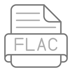 Flac Greyscale Line Icon