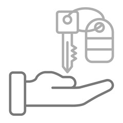 Valet Parking Greyscale Line Icon