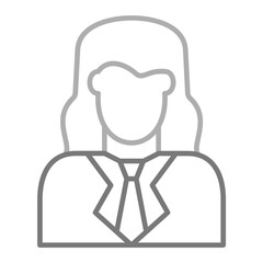 Female Accountant Greyscale Line Icon