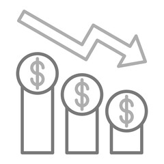 Depreciation Greyscale Line Icon