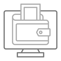 Digital Wallet Greyscale Line Icon